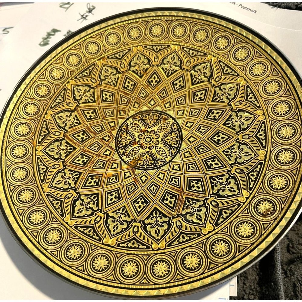 Decorative Metal Plate with feet * China * Japan* India * Mugal * Unique